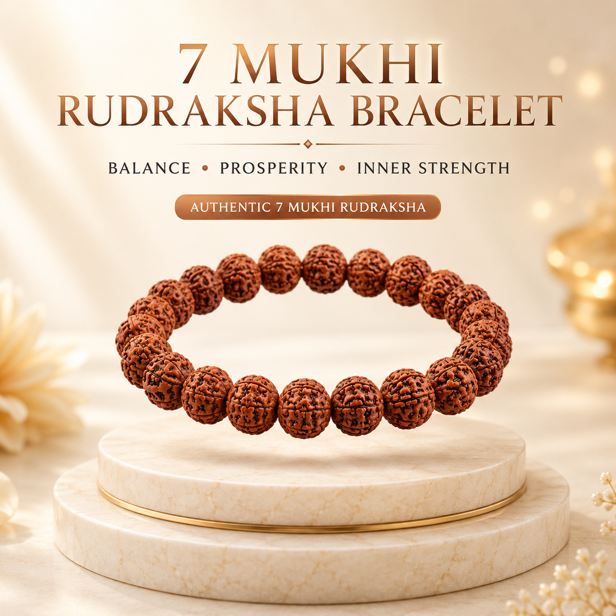 7 Mukhi Rudraksha Bracelet – Authentic Rudraksha for Balance & Prosperity