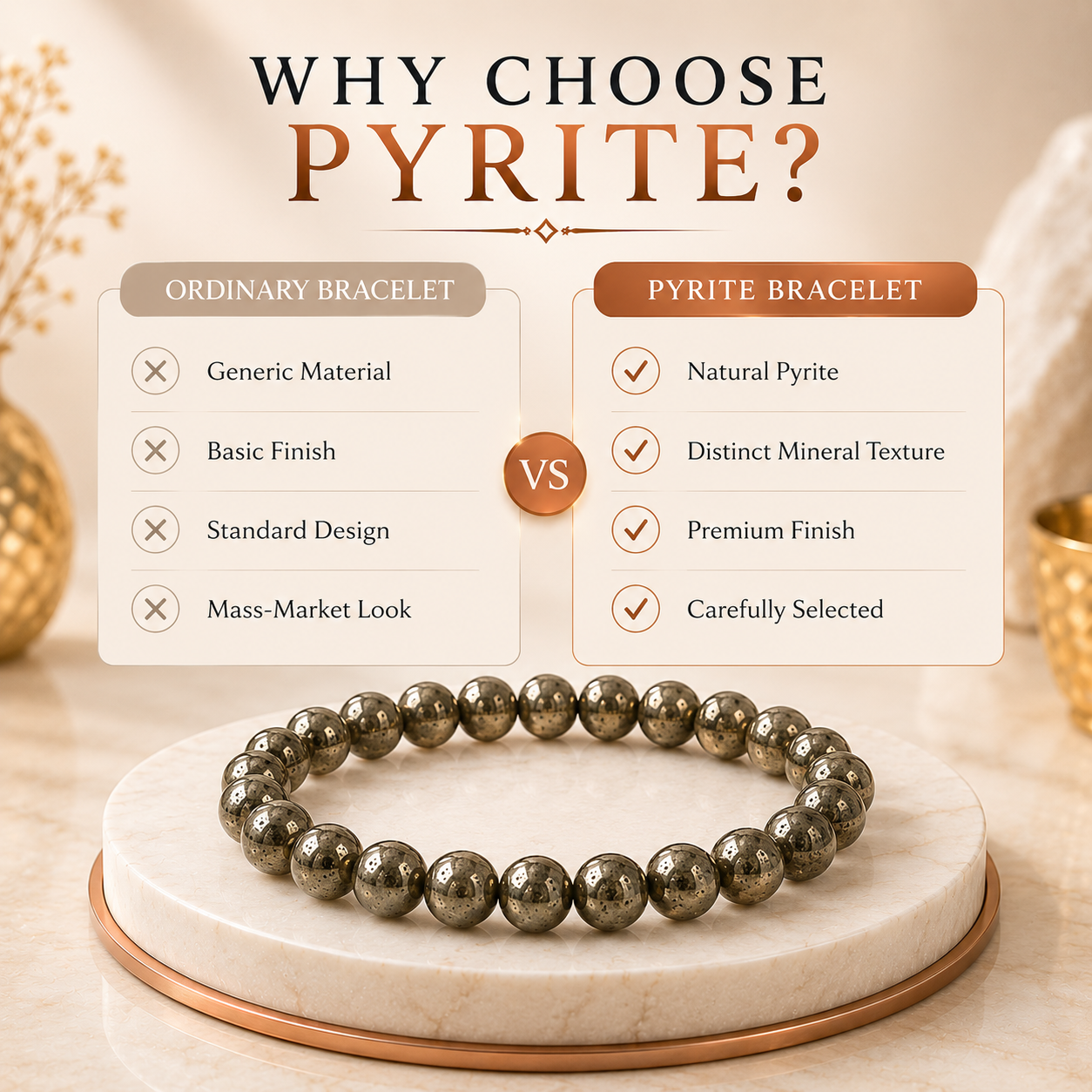 Natural Pyrite Bracelet