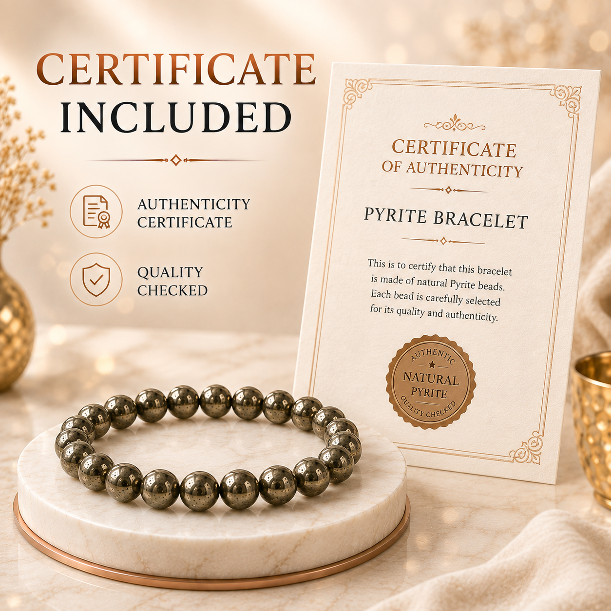 Natural Pyrite Bracelet