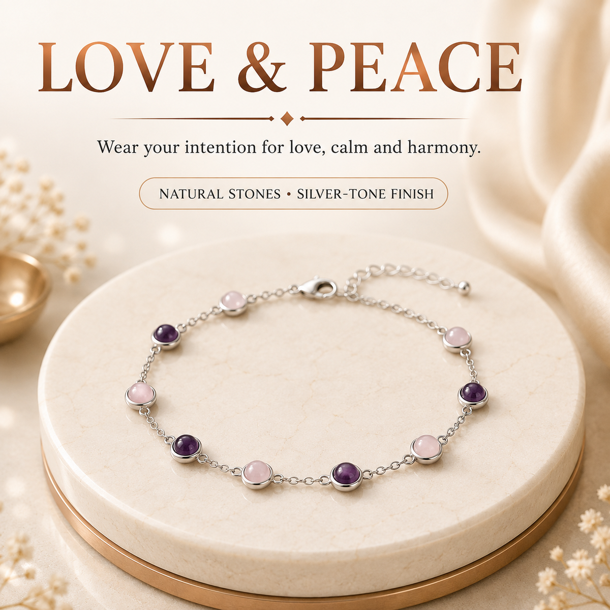 Love & Peace™ Crystal Bracelet