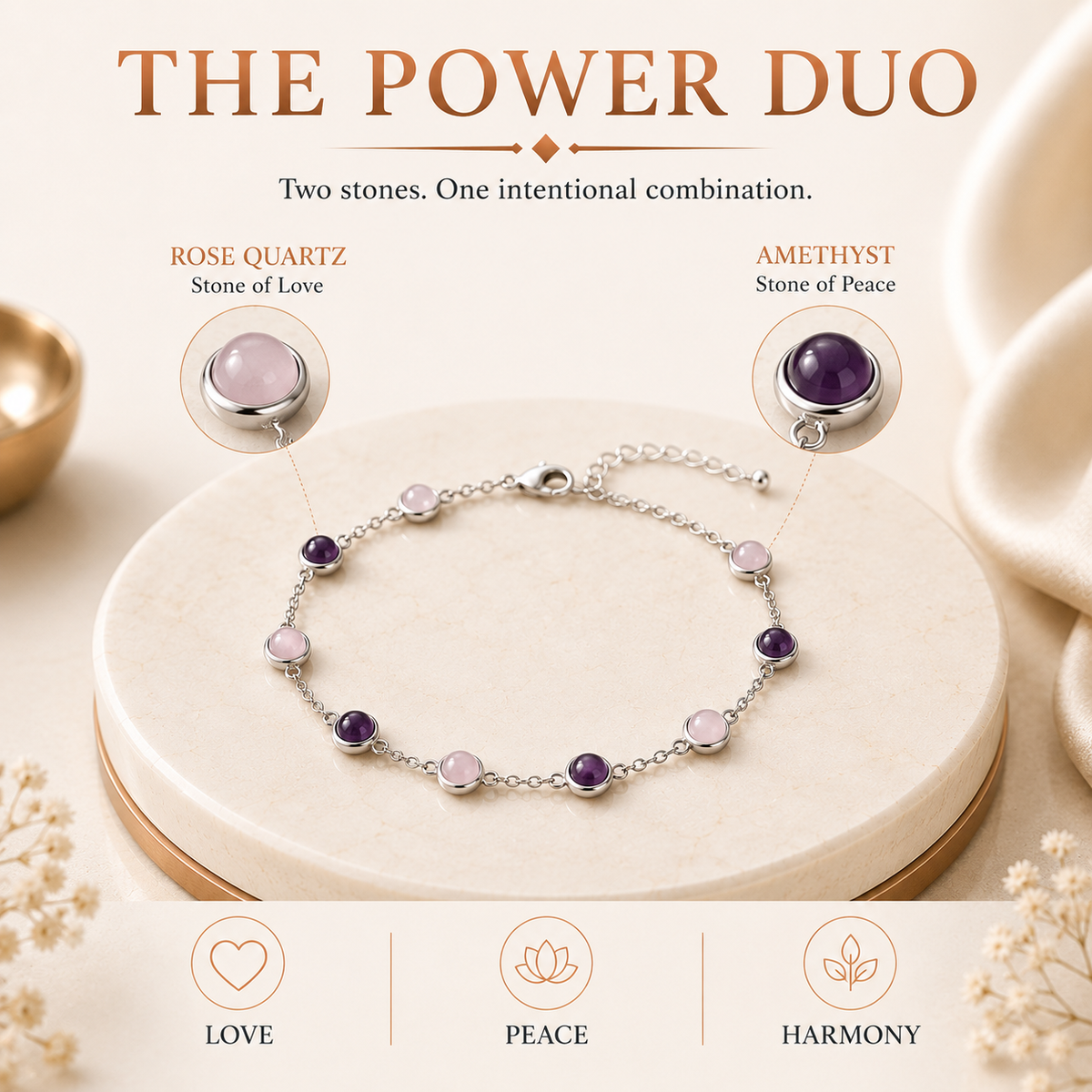 Love & Peace™ Crystal Bracelet