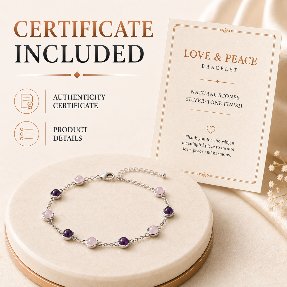 Love & Peace™ Crystal Bracelet