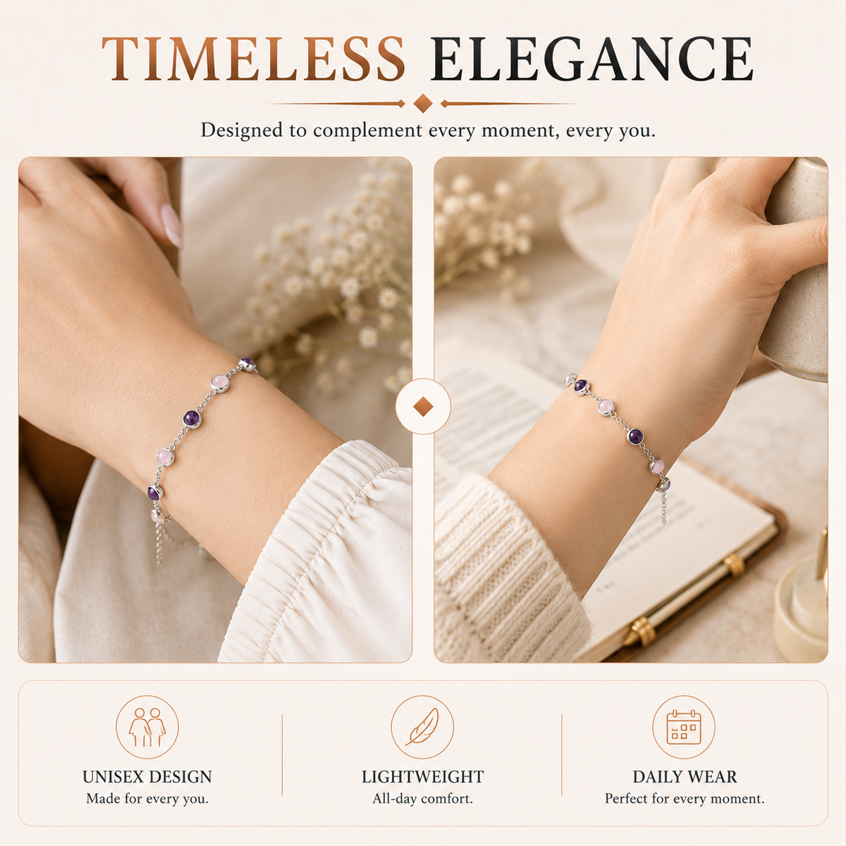 Love & Peace™ Crystal Bracelet