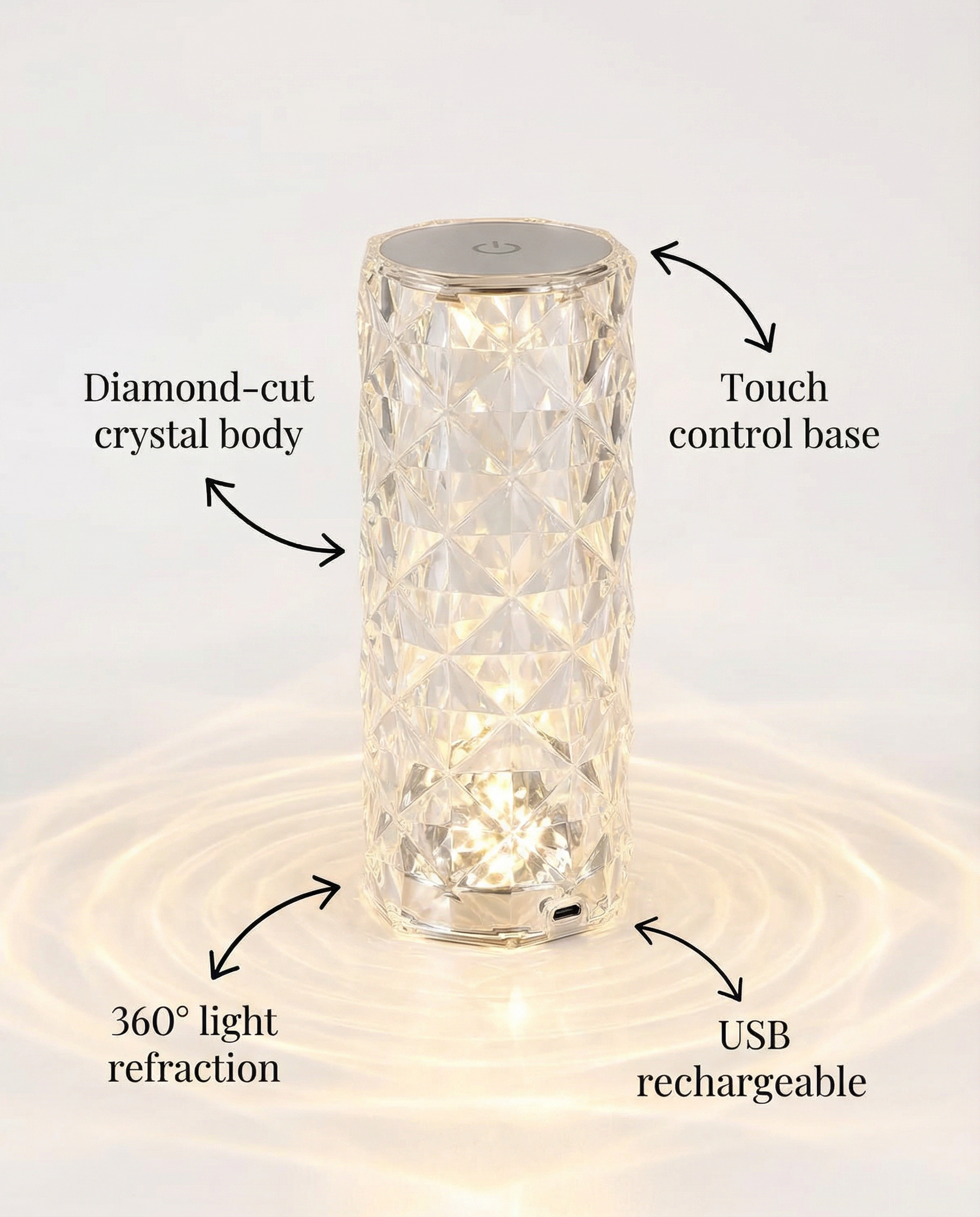PrismGlow™ Crystal LED Mood Lamp