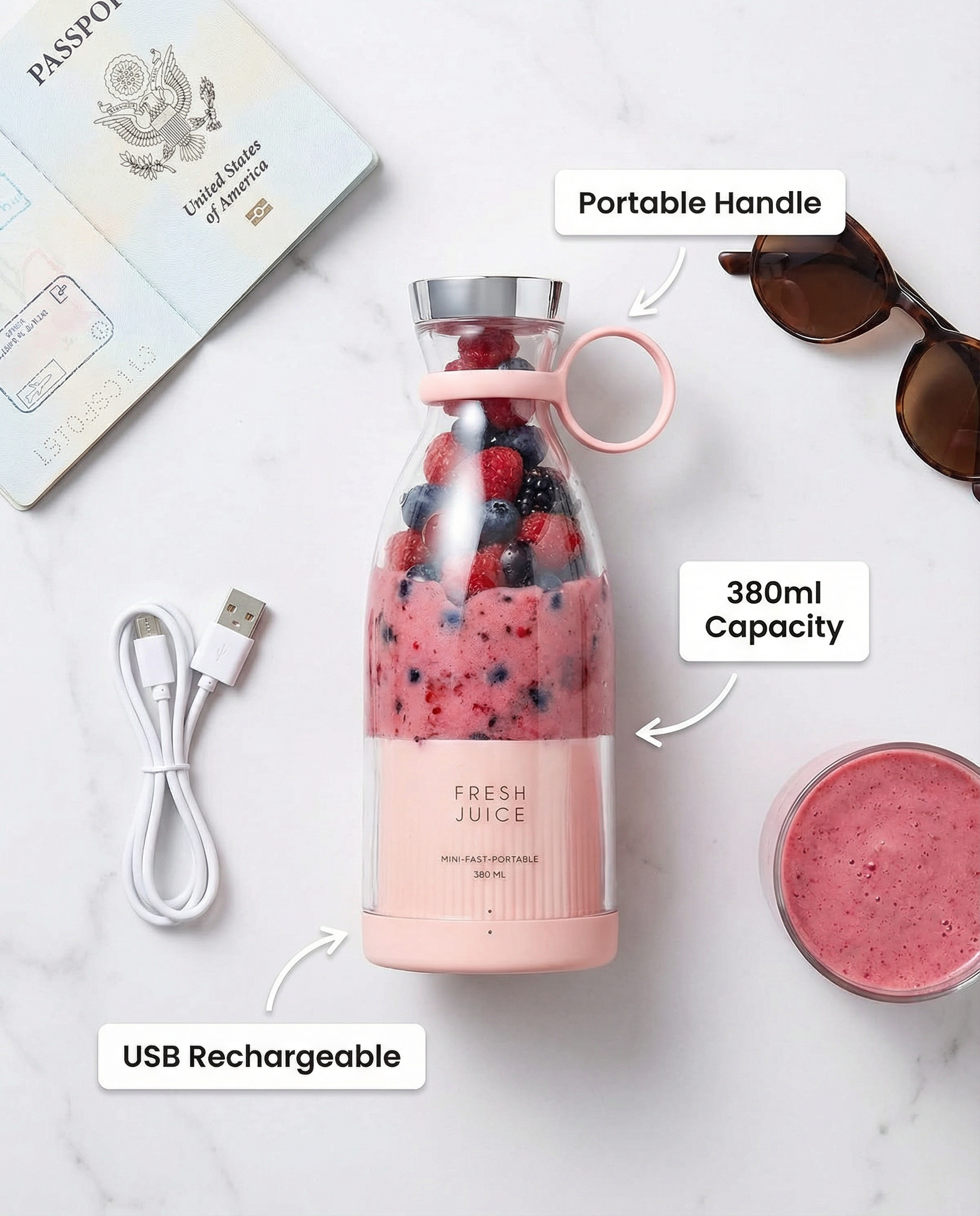 BlendGo™ Portable USB Juicer Bottle