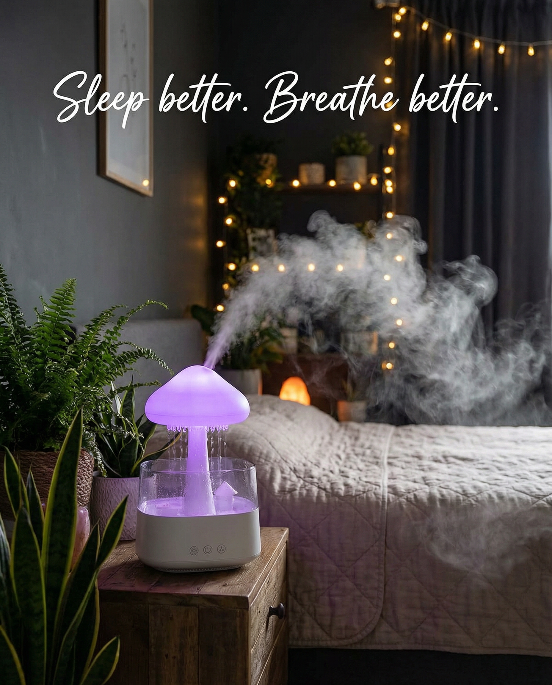 RainGlow™ Rain Cloud Humidifier & LED Mood Lamp
