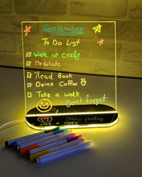 LED Note Board – Acrylic Light Up Message Board for Desk