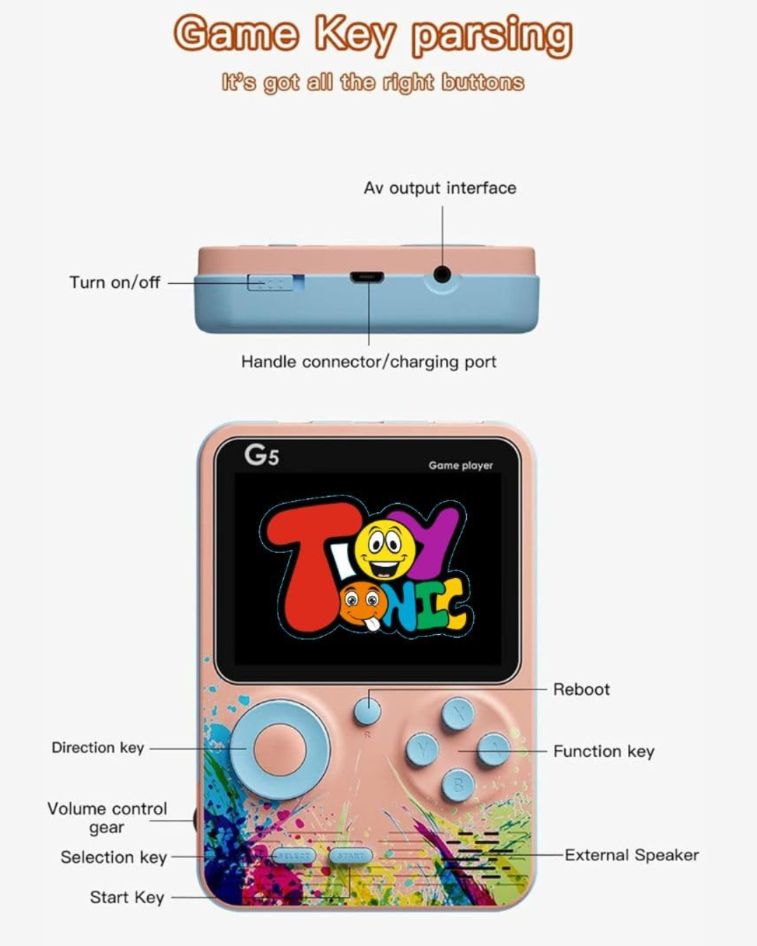 RetroPlay™ G5 Handheld Game Console – 500+ Built-In Classic Games